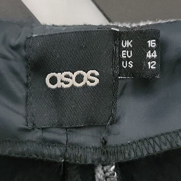 ASOS Women's Polyester Wool Blend Striped Wrap Full Length Skirt 12 - Picture 8 of 11